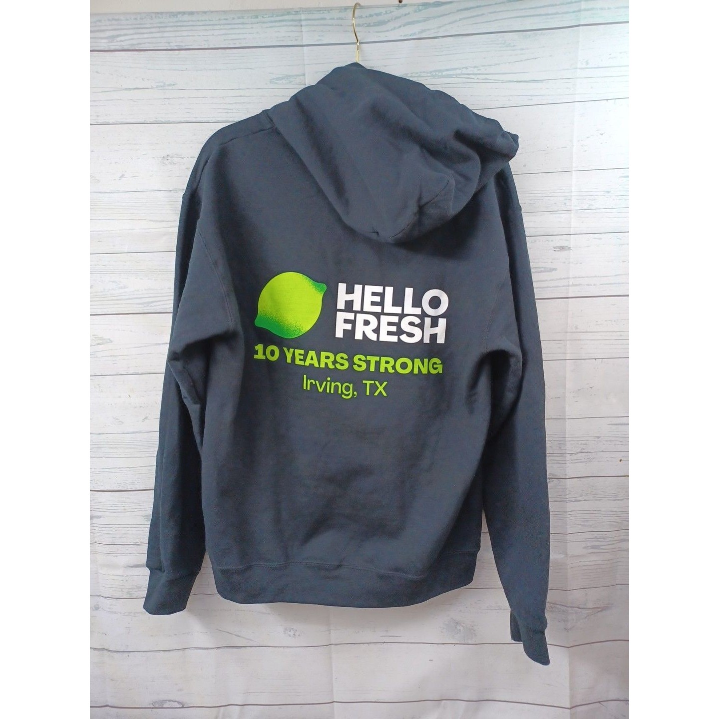 Hello Fresh Black Hoodie Sz M Food Meal Kit 10 Yearss Strong Irving Tx